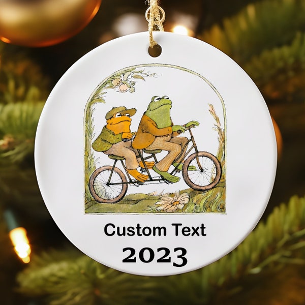 Frog and Toad Christmas Ornament -  Frog and Toad XMas Ornament -  Custom Frog and Toad Ornament