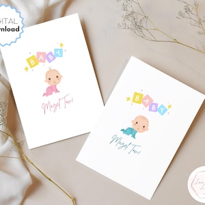 Biglietto di auguri per neonati ebrei, mazel tov per neonato, biglietto per cerimonia di battesimo o bris, biglietto da 5 x 7 pollici, STAMPABILE