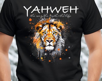 Yahweh Lion Graphic T-Shirt: Christian Faith Unisex Tee