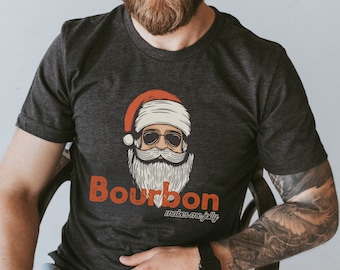 Weihnachten Bourbon Shirt, lustiges Bourbon T-Shirt, Whisky Shirt, Bourbon-Liebhaber-Geschenk, Bourbon-T-Shirt, rufen Sie mich altmodisch an, Bourbon-Sprüche