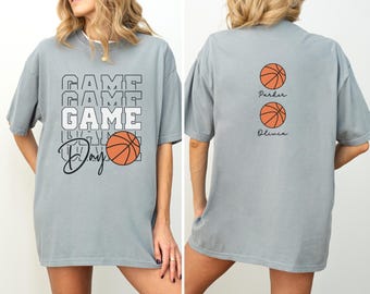 Game Day Basketball Shirt Custom Basketball Shirt Names on Back Basketball Game Day Shirt Personalized Basketball T Shirt Basketball Gifts