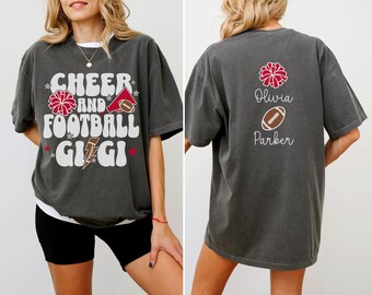 Kundenspezifisches jubeln und Fußball Gigi-Hemd Komfortfarben personalisiertes Oma Spieltag-T-Stück Cheerleader Cheerleader-Geschenk für Fußball und jubeln