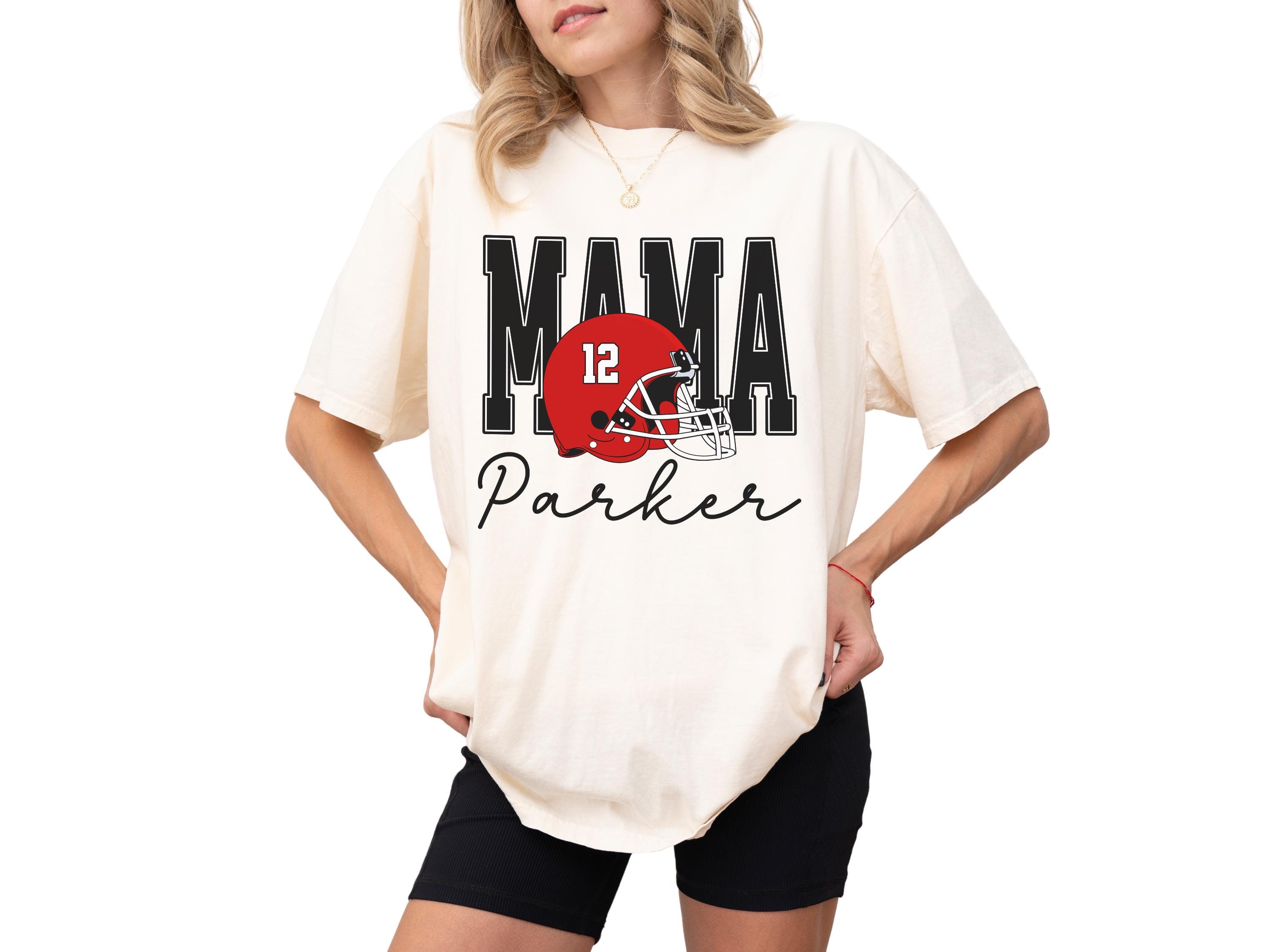 Custom Football Mom Shirt Personalized Football Mama Shirt Mom Football Shirt Football Game Day Shirt Football Mom Gift for Football Mom Tee