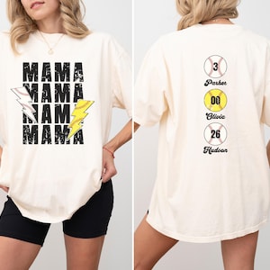 Baseball Softball Mom Shirt Softball Baseball Mom Shirt Ballpark Mama Shirt Names on Back Custom Baseball Mom Gift Softball Mom Gift