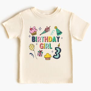3rd Birthday Girl Shirt 3rd Birthday Shirt Colorful Birthday Shirt Third Birthday Shirt Toddler Tee Girls Party Shirt Girl Birthday Outfit