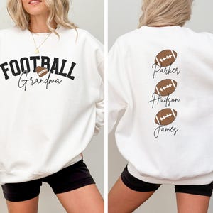 Football Grandma Sweatshirt Personalized Football Sweatshirt Grandma Football Sweater Player Name Football Grandma Gift Football Mimi Gift