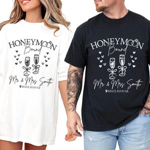 Custom Honeymoon Shirt Gift Honeymoon Matching Shirt Honeymoon TShirt Bride and Groom Matching Shirts Mr and Mrs Shirts Honeymoon Gifts