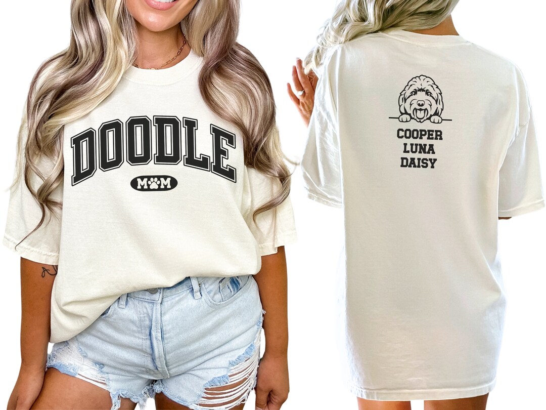 Custom Doodle Mom Shirt With Names, Personalized Goldendoodle Tshirt ...
