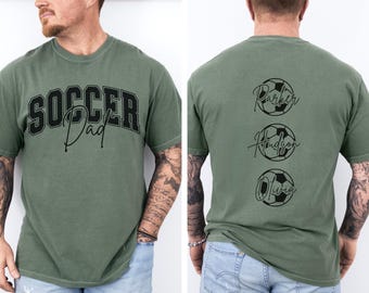 Camiseta de papá futbolista Camisetas de fútbol personalizadas Regalo de fútbol para papá Camiseta de fútbol para papá Camiseta del día del partido de fútbol Regalos para papá futbolista Camiseta de fútbol personalizada