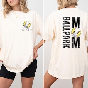 Baseball Softball Mom Shirt Softball Baseball Mom Shirt Ballpark Mama Shirt Names on Back Custom Baseball Mom Gift Softball Mom Gift