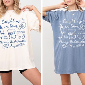 Caught up in Love Bachelorette-shirt Coastal Bachelorette-shirt Beach Bachelorette-shirt Seaside Bach-shirts Comfort kleuren T-shirt