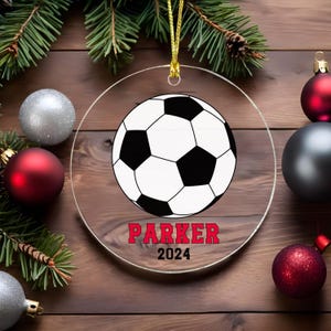 Soccer Ornament Personalized 2024 Soccer Ornament Boy Soccer Ornament Girl Custom Soccer Ornament with Name Gift for Soccer Player 2024