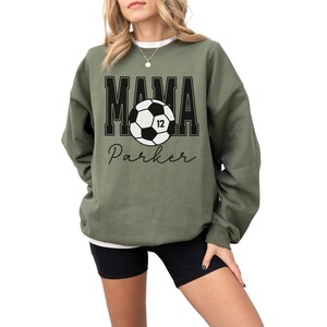 Soccer Mom Sweatshirt Name and Number Mom Soccer Sweatshirt Custom Soccer Mama Sweatshirt Personalized Soccer Mom Gift Soccer Mom Sweater