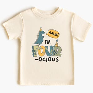Dinosaur Birthday Shirt 4th Birthday Dinosaur Shirt T Rex Birthday Shirt Boys Dinosaur Birthday Dino Tee Fourocious Shirt Birthday Boy Shirt