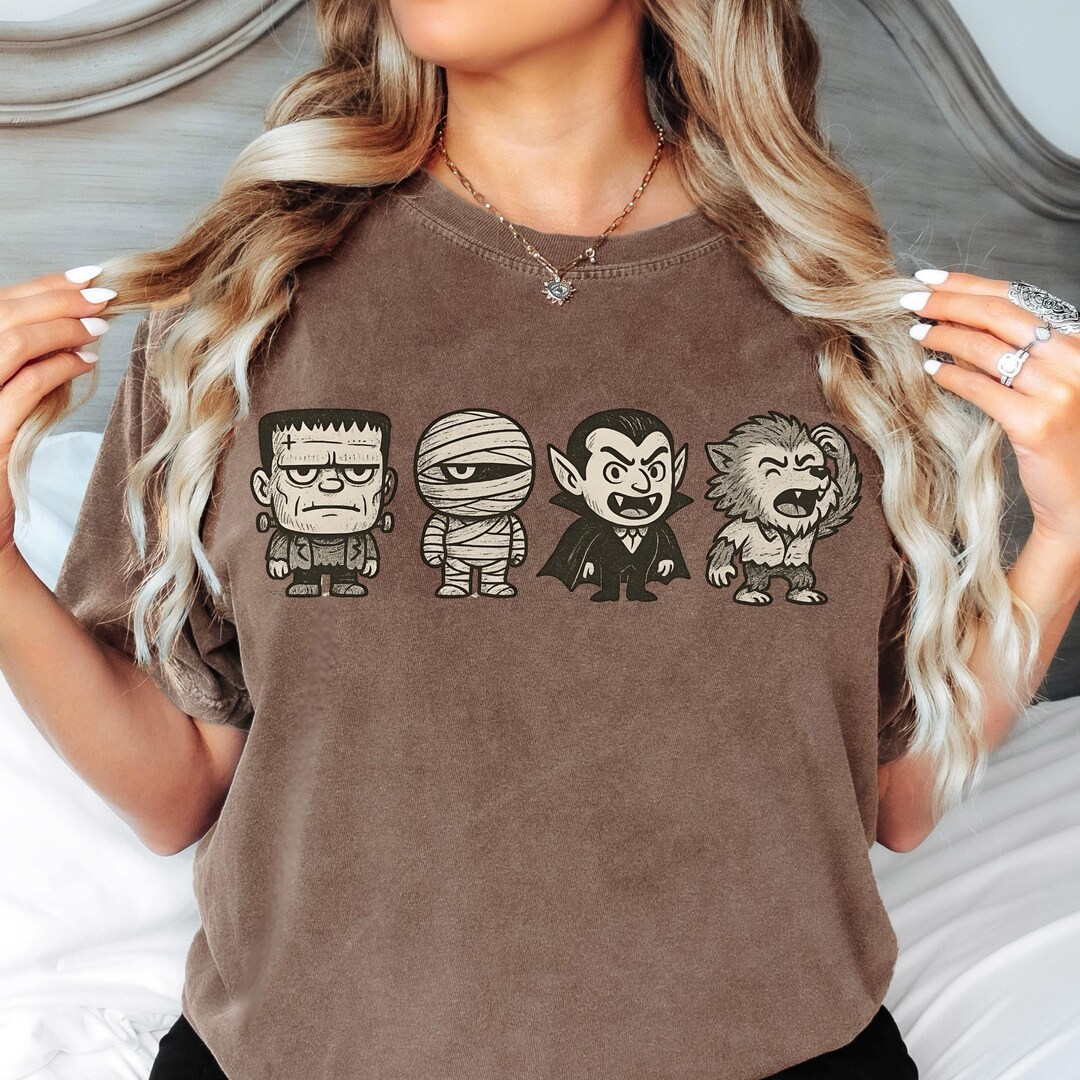 Comfort Colors Halloween Shirt Funny Monster Tee Spooky Season T Shirt ...
