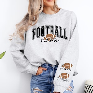 Football Nana Sweatshirt Personalized Football Sweatshirt Grandma Football Sweater Names on Sleeve Football Nana Gift Football Grandma Gift