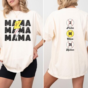 Baseball Softball Mom Shirt Softball Baseball Mom Shirt Ballpark Mama Shirt Names on Back Custom Baseball Mom Gift Softball Mom Gift