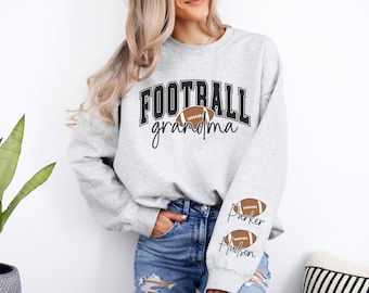 Football Grandma Sweatshirt Personalized Football Sweatshirt Grandma Football Sweater Names on Sleeve Football Grandma Gift Football Mimi