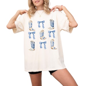 Coquette Cowgirl Boots Shirt Chinoiserie Cowgirl Shirt Country Shirt Chinoiserie Shirt Cowboy Boots Shirt Cowgirl Gift Western Shirt