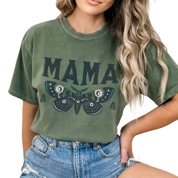 Mama Moth Shirt, Butterfly Mom TShirt, Moon Moth T Shirt, Celestial Mama Tee, Fairycore Aesthetic, Cottagecore Bug Shirt, Gift for Mom