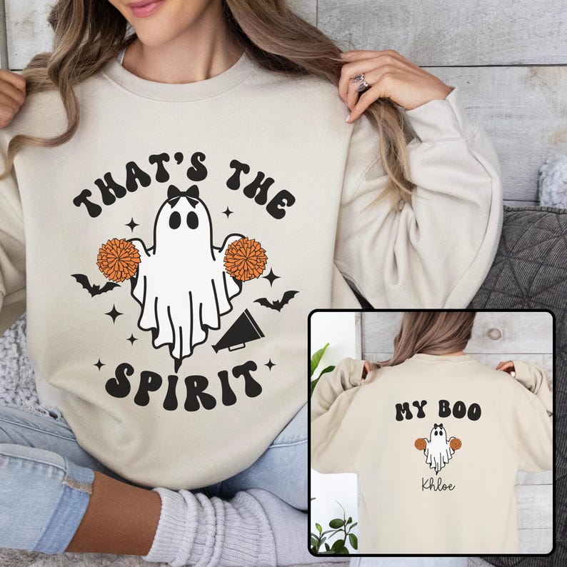 Halloween Cheer Sweatshirt Cheer Mom Sweatshirt Personalized Cheer