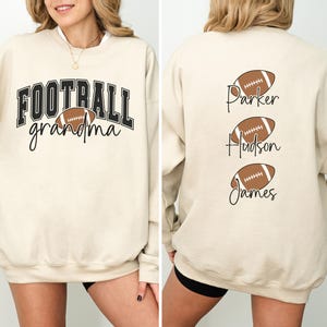 Football Grandma Sweatshirt Personalized Football Sweatshirt Grandma Football Sweater Player Name Football Grandma Gift Football Mimi Gift