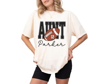 Football Aunt Shirt Custom Football Shirt Personalized Football Auntie Shirt Player Name Number Football Game Day Shirt Football Aunt Gift