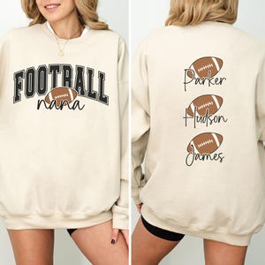 Football Nana Sweatshirt Personalized Football Sweatshirt Grandma Football Sweater Player Name Football Nana Gift Football Grandma Gift