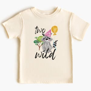 Two Wild Birthday Shirt Two Wild Shirt Animal Birthday Shirt Zoo Birthday Shirt Toddler Birthday TShirt 2nd Birthday Raccoon Birthday Shirt