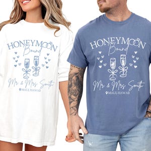 Custom Honeymoon Shirt Gift Honeymoon Matching Shirt Honeymoon TShirt Bride and Groom Matching Shirts Mr and Mrs Shirts Honeymoon Gifts