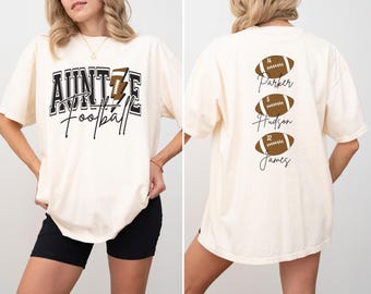 Football Aunt Shirt Custom Football Shirt Football Auntie Shirt Football Game Day Shirt Personalized Football Shirt for Aunt Football Gift