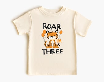 Camiseta de cumpleaños de safari, camiseta de tercer cumpleaños, camiseta salvaje y tres, camiseta de cumpleaños de zoológico, camiseta de cumpleaños de animales, camiseta salvaje y 3, camiseta de tigre para niño pequeño