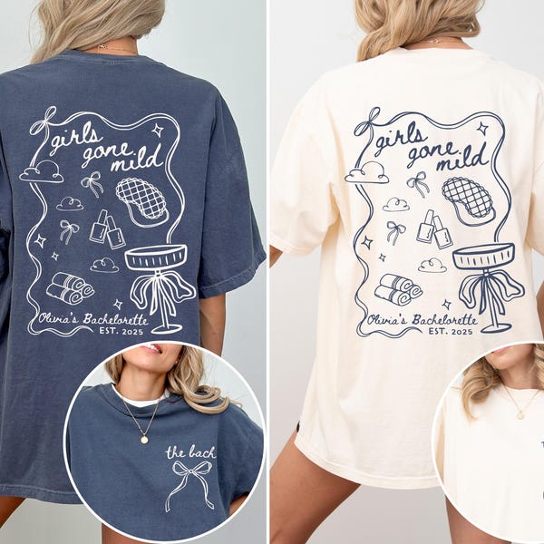 Girls Gone Mild Shirt Custom Spa Bachelorette Shirt Slumber Party Tee Comfort Colors Bach Party Gift Matching Bridesmaids Girls Night Shirt