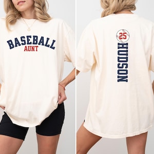 野球おばさんシャツ、カスタム野球シャツ、パーソナライズ野球おばさんTシャツ、野球試合日シャツ、野球おばさんへの野球ギフト