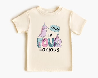 Dinosaur Birthday Shirt 4th Birthday Dinosaur Shirt T Rex Birthday Shirt Girl Dinosaur Birthday Dino Tee Fourocious Shirt Birthday Girl Gift