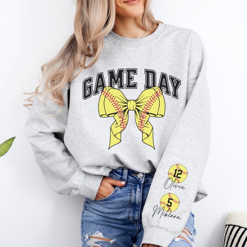 Damen Sweatshirt mit kreativem Softball-Design
