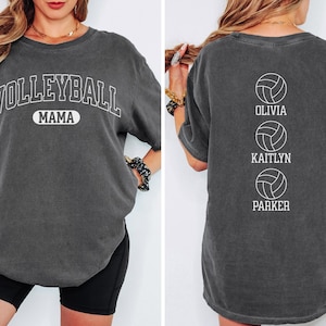 Volleyball Mama Shirt Comfort Colors Custom Personalized Volleyball Shirt with Player Names Gift for Mom Game Day Tee TShirt for Women