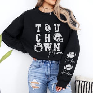 Mom Football Sweatshirt Custom Football Mom Sweatshirt Football Mama Sweatshirt Touchdown Sweatshirt Personalized Football Mom Gift Football