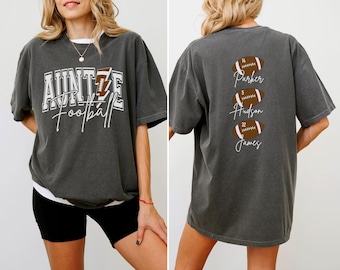 Football Aunt Shirt Custom Football Shirt Football Auntie Shirt Football Game Day Shirt Personalized Football Shirt for Aunt Football Gift