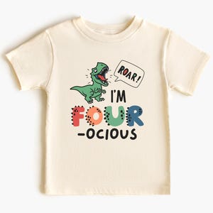 Dinosaur Birthday Shirt 4th Birthday Dinosaur Shirt T Rex Birthday Shirt Boys Dinosaur Birthday Dino Tee Fourocious Shirt Birthday Boy Shirt
