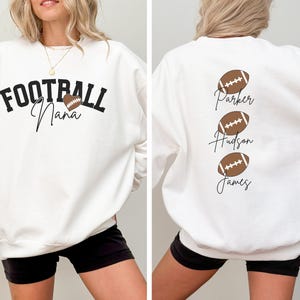 Football Nana Sweatshirt Personalized Football Sweatshirt Grandma Football Sweater Player Name Football Nana Gift Football Grandma Gift