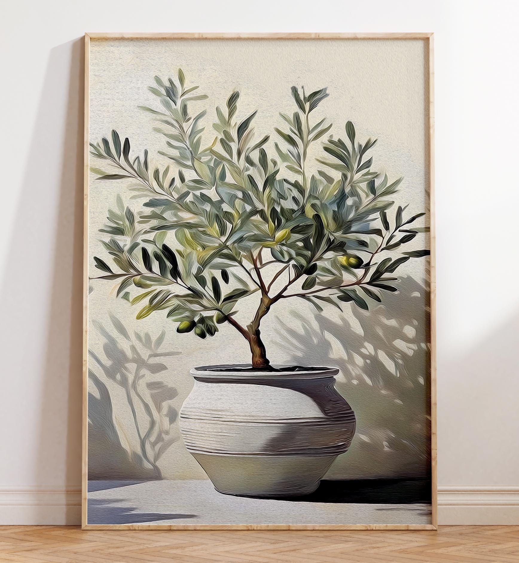 Olive Tree Wall Art Print, Rustic Mediterranean Decor, Neutral ...