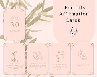 30 IVF Affirmation Cards - Digital Download - Infertility Affirmations - Positive Quotes - Printable gift