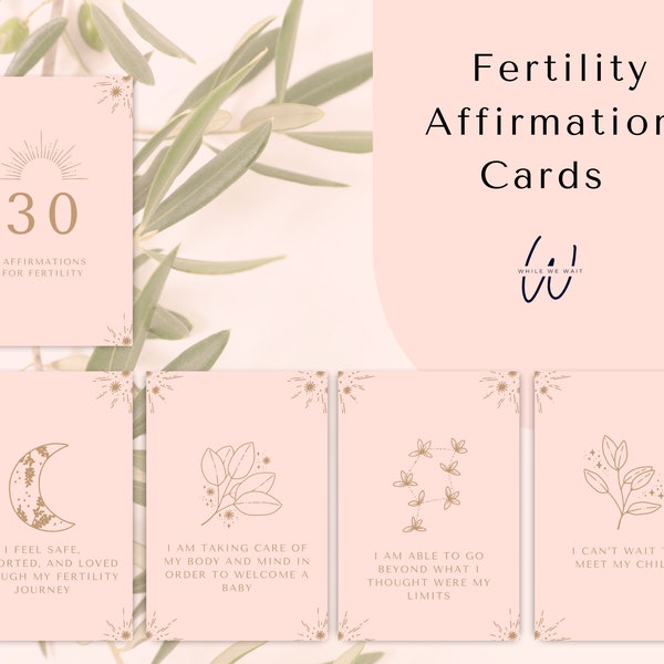 30 IVF Affirmation Cards - Digital Download - Infertility Affirmations - Positive Quotes - Printable gift