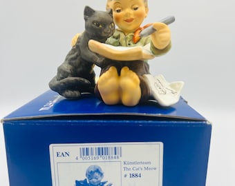 Figura Hummel "Maullido de Gato" HUM 2136 TM8 – Gato Negro, Goebel, Alemania