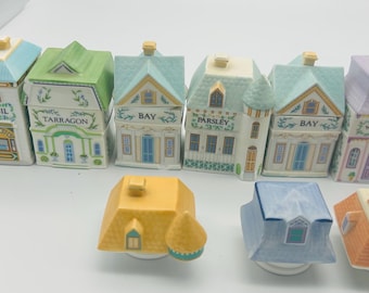 Lenox Spice Village Herb Storage Jars Victorian Houses Cottage