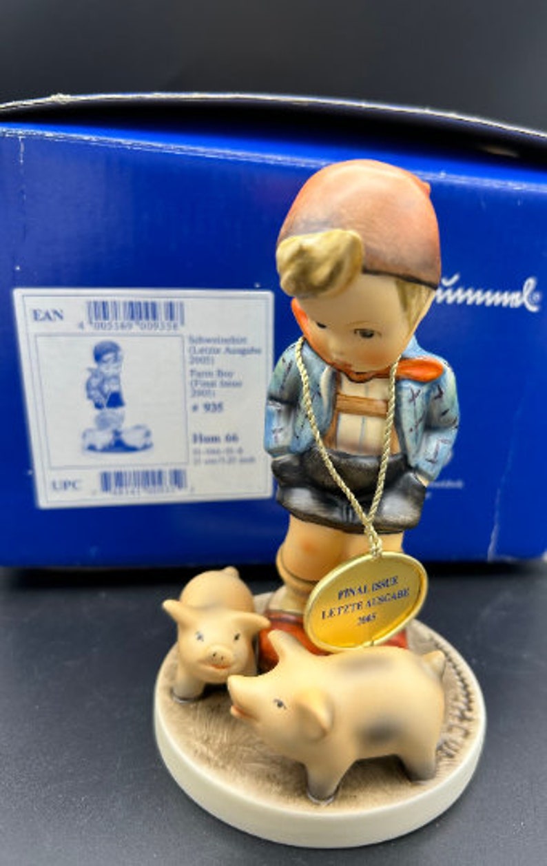 Hummel Figurine Rare FARM BOY HUM 66 TMK8 Goebel Germany Pigs Retired ...