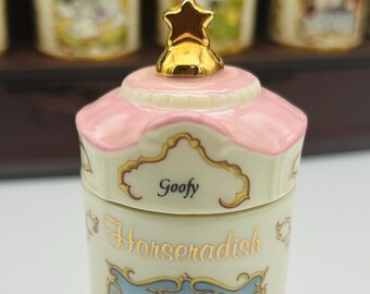 Vintage Lenox Disney Spice Jar Set | 24K Gold, Wooden Rack - Etsy