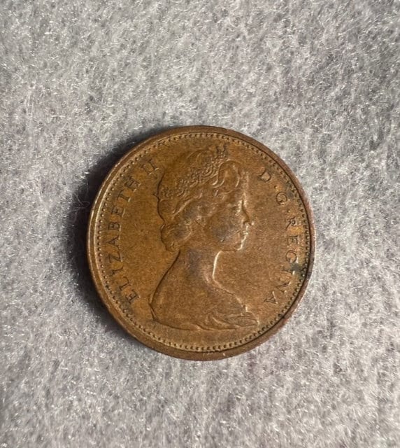 1867-1967 Centennial Canadian Penny elizabeth II D·G·REGINA /rock