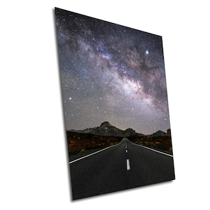 Mountain Road, Milky Way, Tenerife;  wall décor, metallic, acrylic, or canvas print